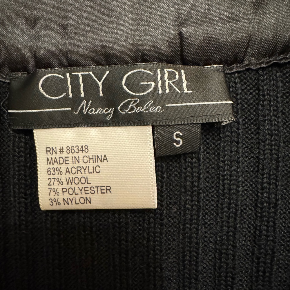 🆕NWT CITY GIRL CITY CHIC OPEN CARDIGAN WITH faux FUR TRIM AND VELVET RIBBON - Picture 6 of 6